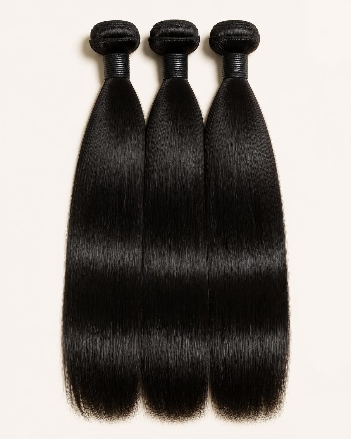 Glossy straight hair bundles